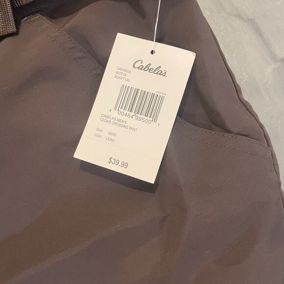 Cabela’s Convertible Cargo Pants Men 42x30 Belted Classic Fit Ankle Zip Brown - Picture 3 of 10